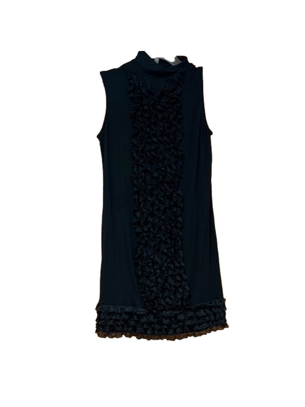 Tribute by Heni Neman Black Sleeveless Ruffle Dress Small